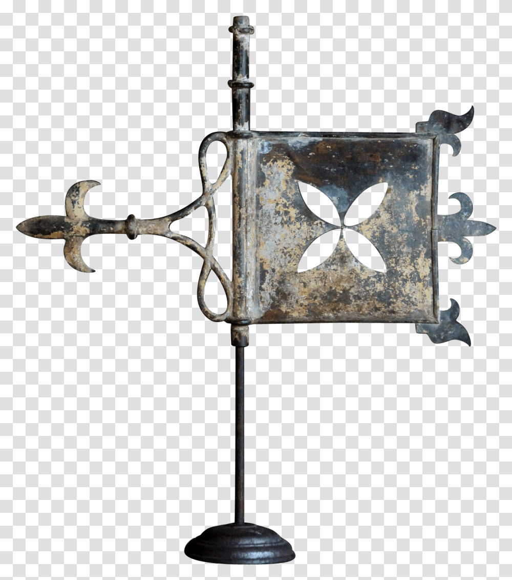 19th Century Weathervane, Cross, Bronze Transparent Png