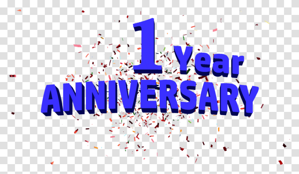 1st Anniversary Text, Paper, Confetti Transparent Png