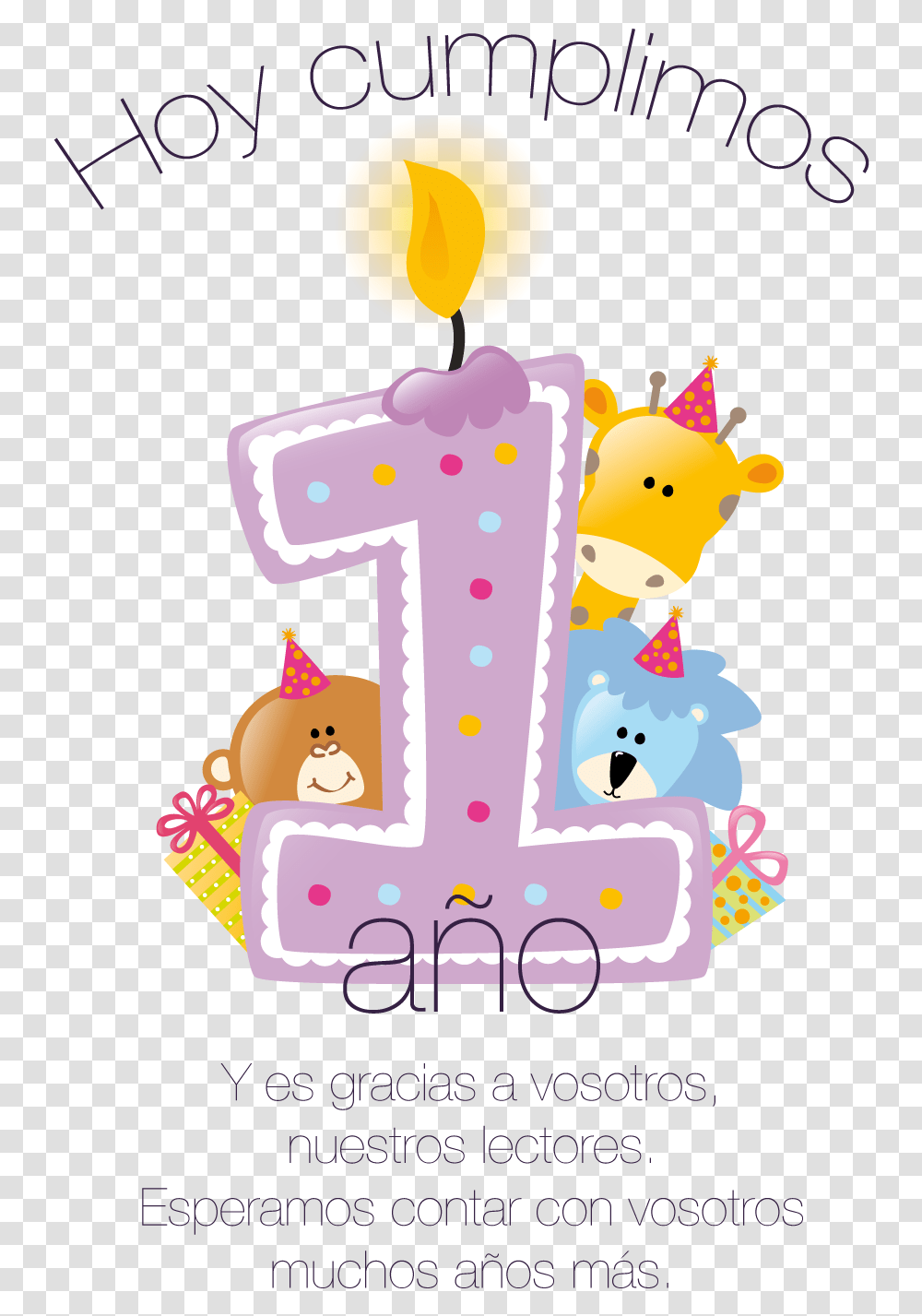 1st Baby Birthday Card Yczenia Urodzinowe Na Roczek, Number, Cake Transparent Png