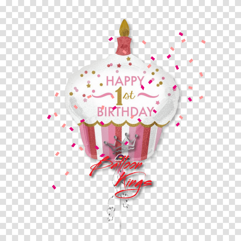 1st Birthday Cupcake Girl Happy Birthday 1st Birthday Girl, Dessert, Food, Birthday Cake, Lamp Transparent Png