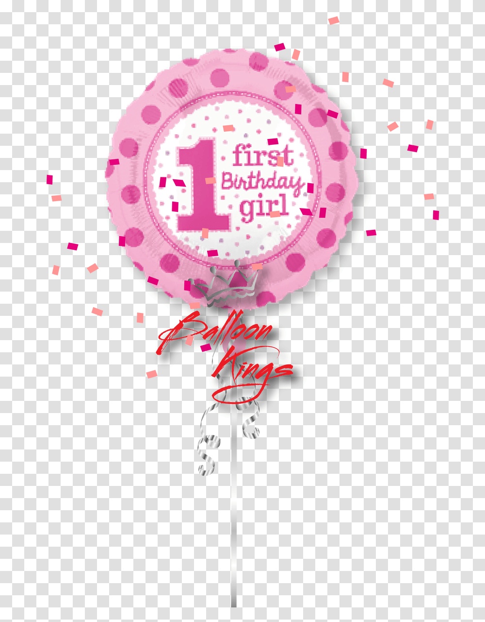 1st Birthday Girl Balloon 1st Birthday Donut Theme, Paper, Confetti Transparent Png