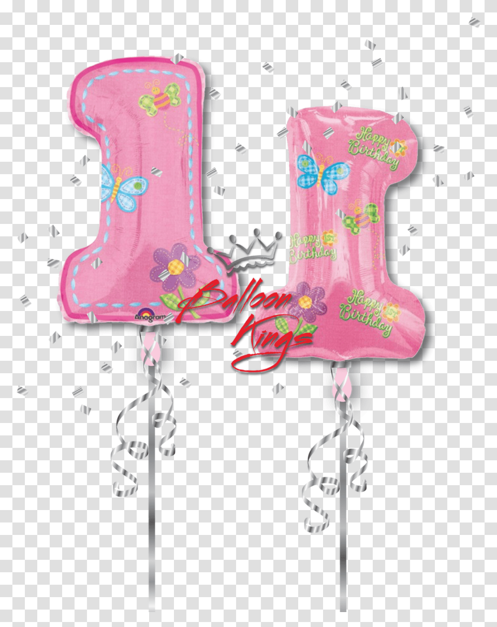 1st Birthday Girl Number Birthday Balloons, Sweets, Food, Confectionery, Ice Pop Transparent Png