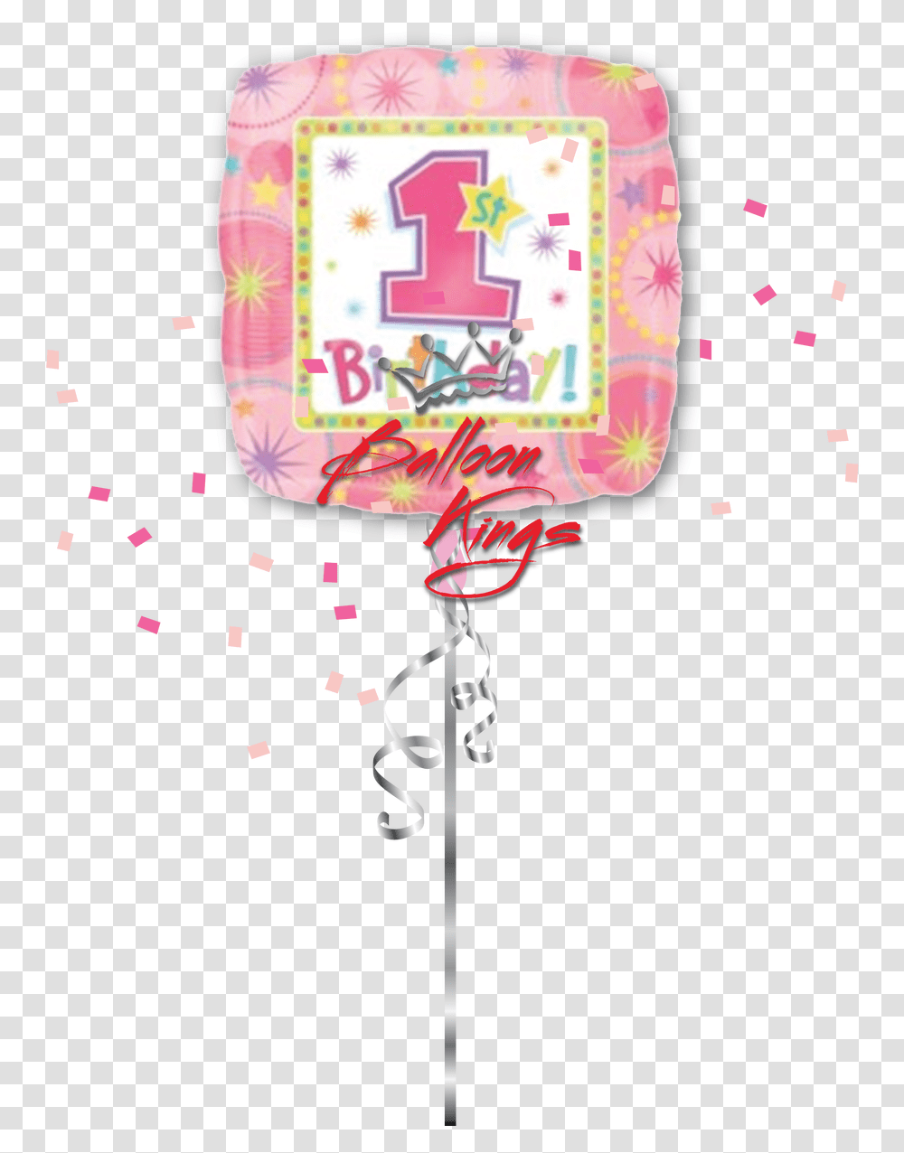 1st Birthday Girl Square Balloon, Clothing, Pinata, Toy, Text Transparent Png