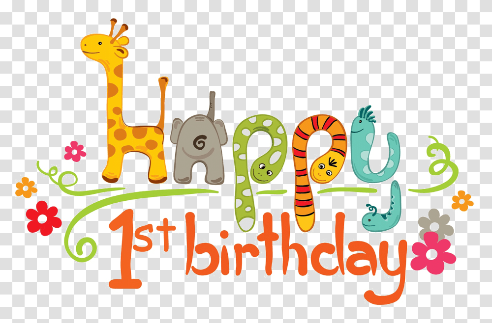 1st Birthday Image 1st Happy Birthday 1 Year Old Boy, Text, Alphabet, Number, Symbol Transparent Png