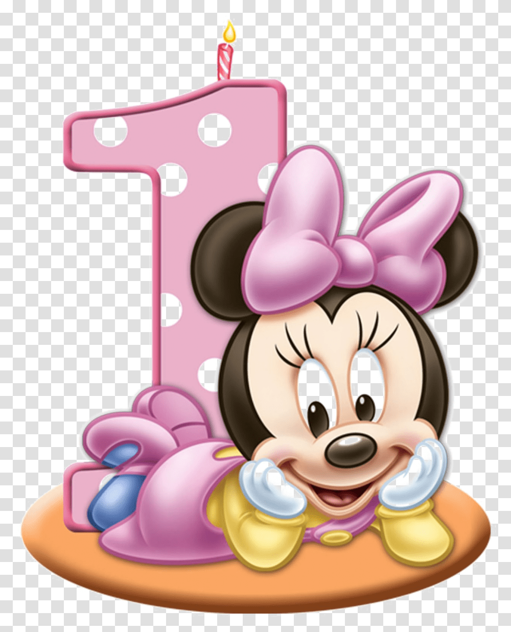 1st Birthday Images Minnie Mouse Baby 1, Number, Purple Transparent Png
