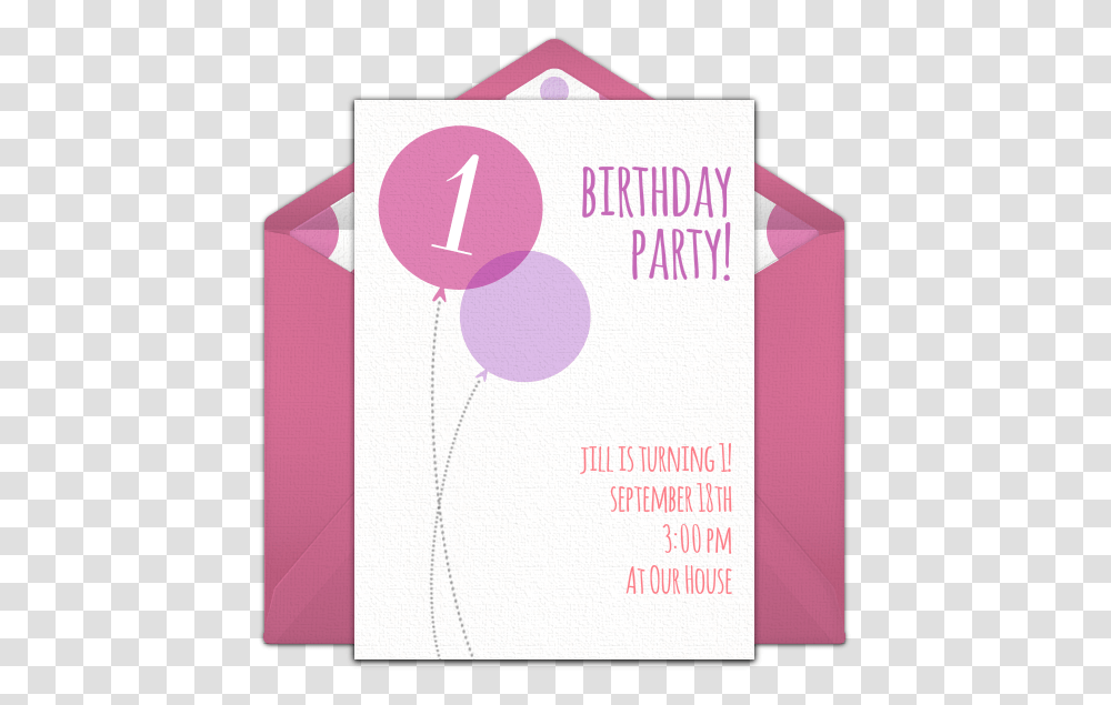 1st Birthday Invitation Card, Flyer, Poster, Paper, Advertisement Transparent Png
