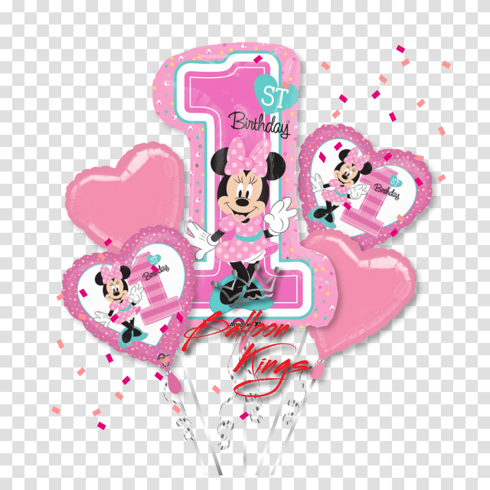 1st Birthday Minnie Mouse Bouquet Ball 115785 Minnie Mouse 1st Birthday, Graphics, Art, Paper, Confetti Transparent Png