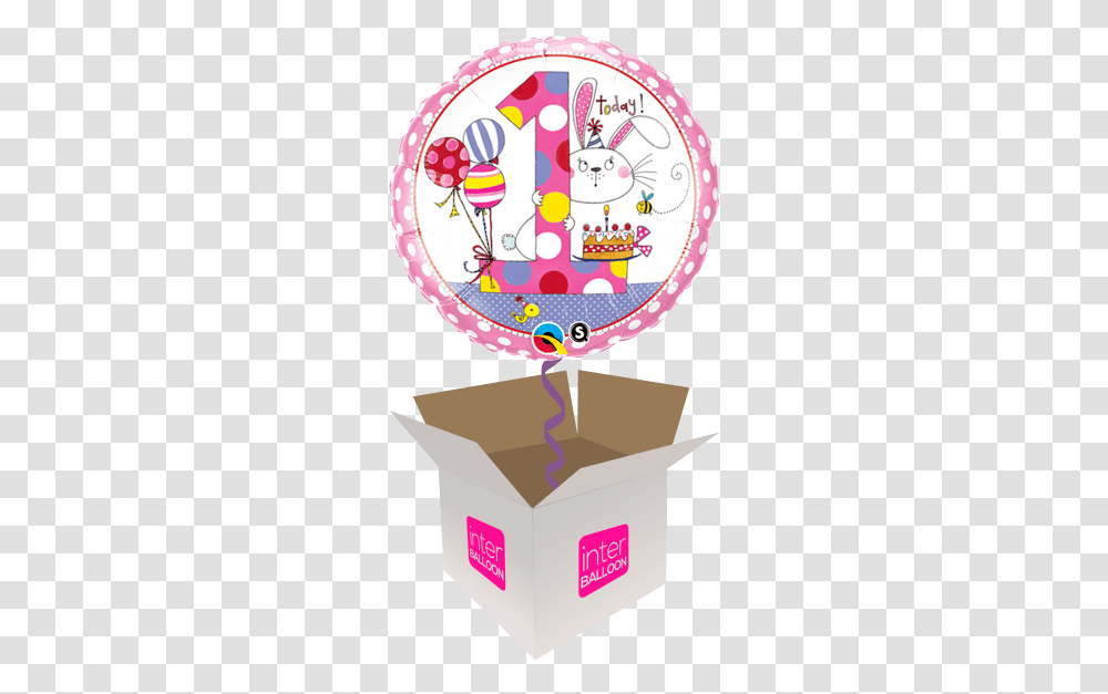1st Birthday Pink Polka Dot Bunny 10th Birthday Balloons Logo, Birthday Cake, Food, Paper, Rattle Transparent Png