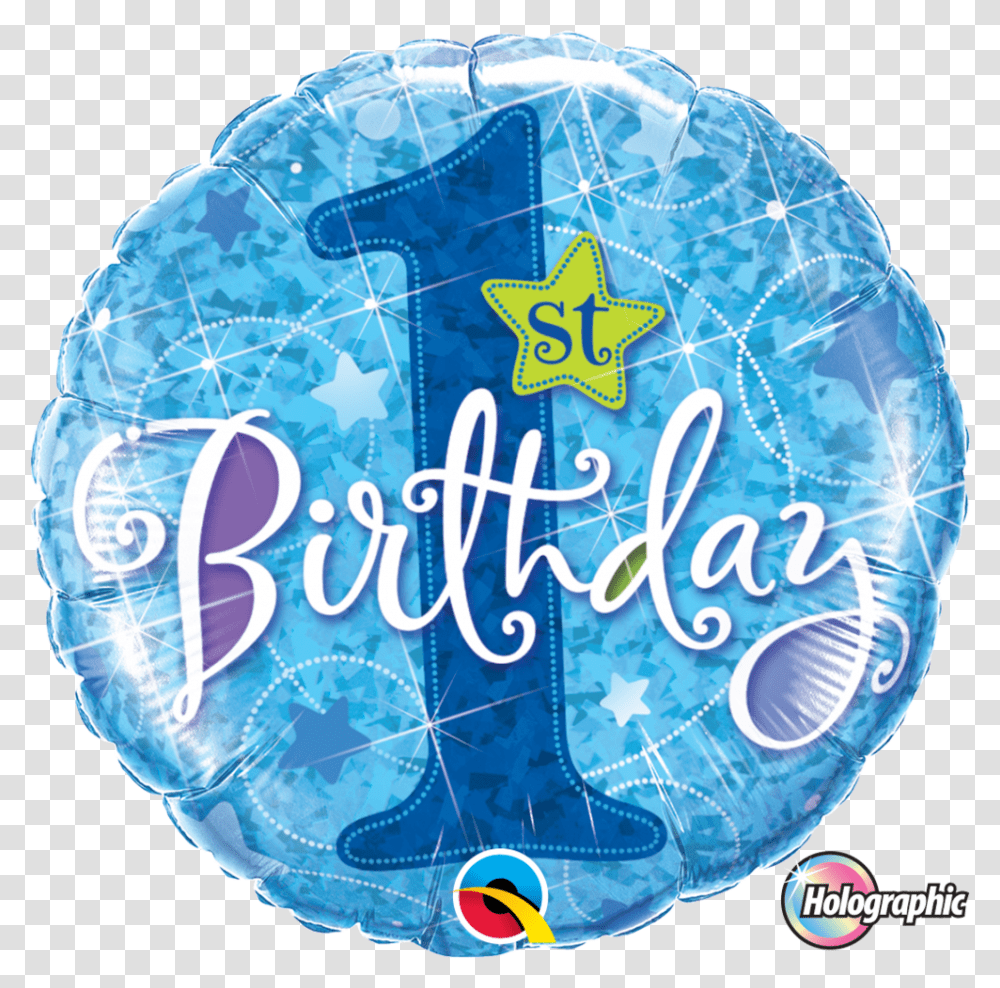 1st Birthday Stars Blue 1st Birthday Balloon, Sphere, Diaper, Helmet Transparent Png