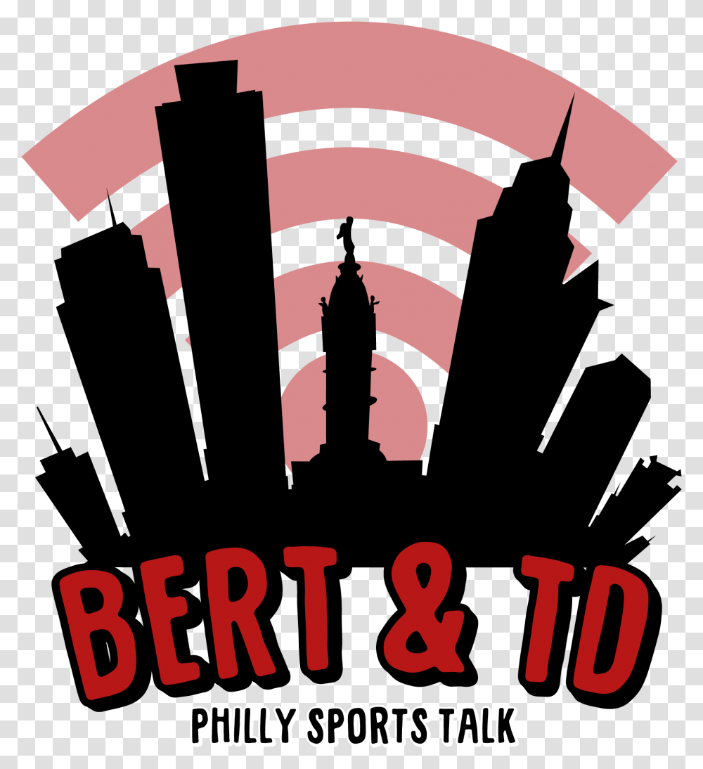 1st Round Of Nba Playoffs Take Aways Bert And Td Philadelphia Skyline Cartoon, Cross, Symbol, Text, Alphabet Transparent Png