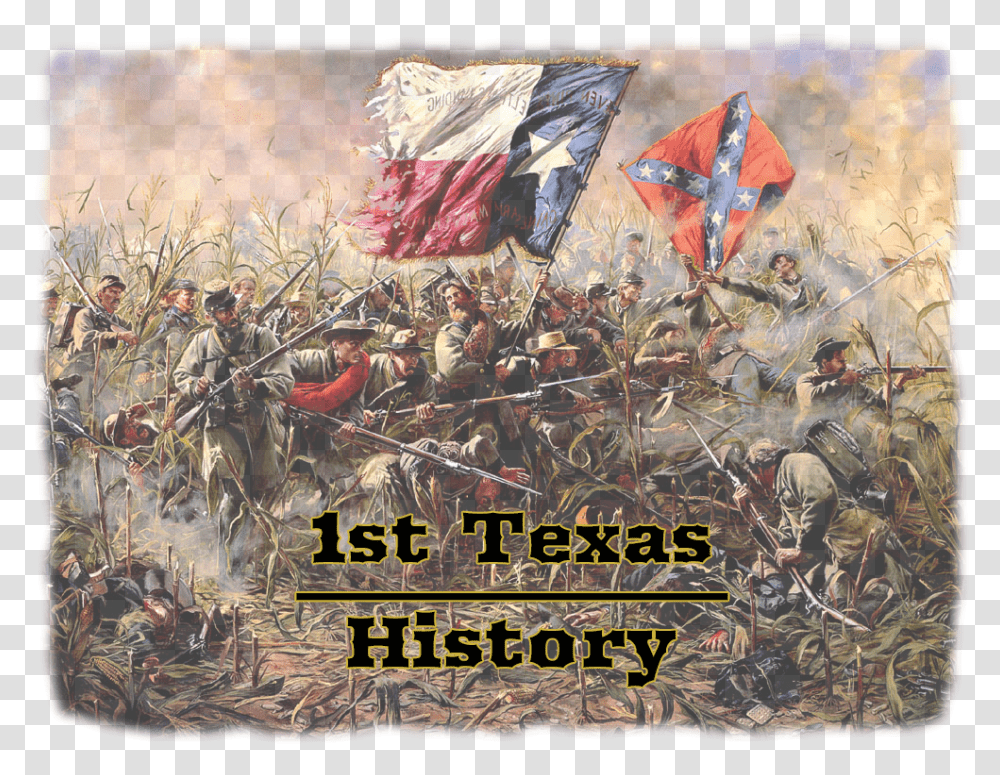 1st Texas Infantry Civil War Between America, Person, Advertisement, Poster, Painting Transparent Png