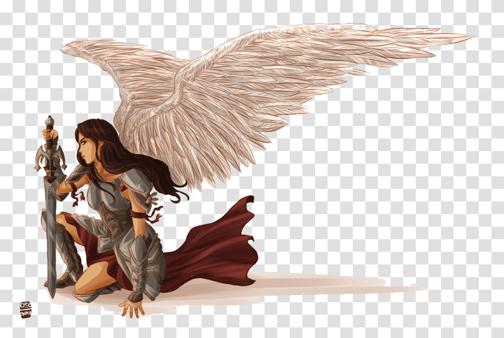 2 Angel Warrior Free Image, Fantasy, Bird, Animal, Person Transparent Png