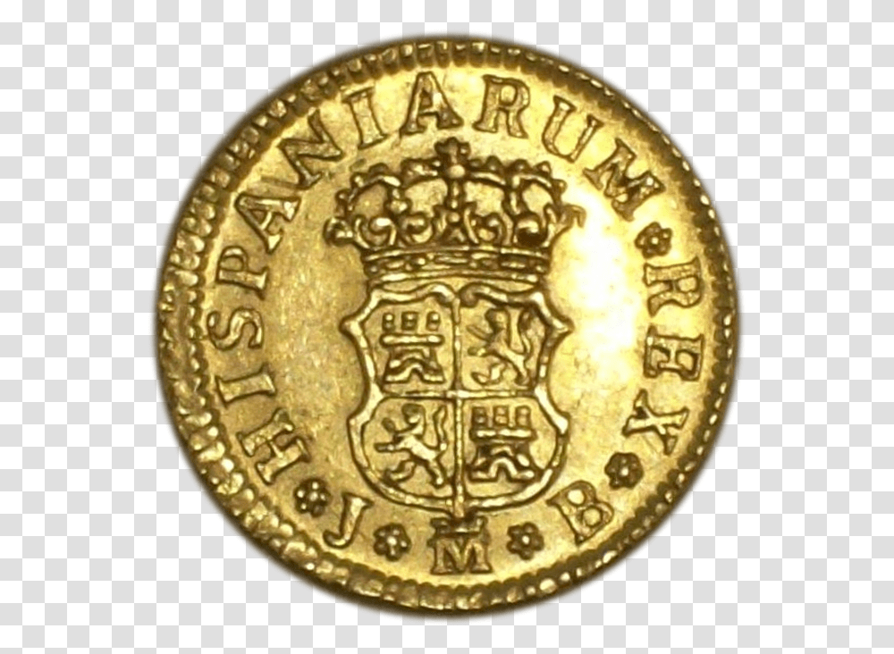 2 Escudo De Fernando Vi Con Ceca Coin, Money, Gold, Rug, Treasure Transparent Png