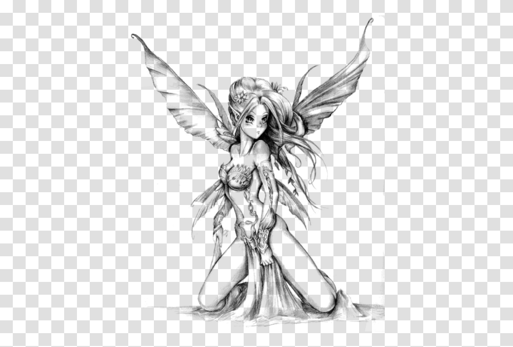2 Fairy Tattoos Free Download, Fantasy, Figurine, Painting Transparent Png