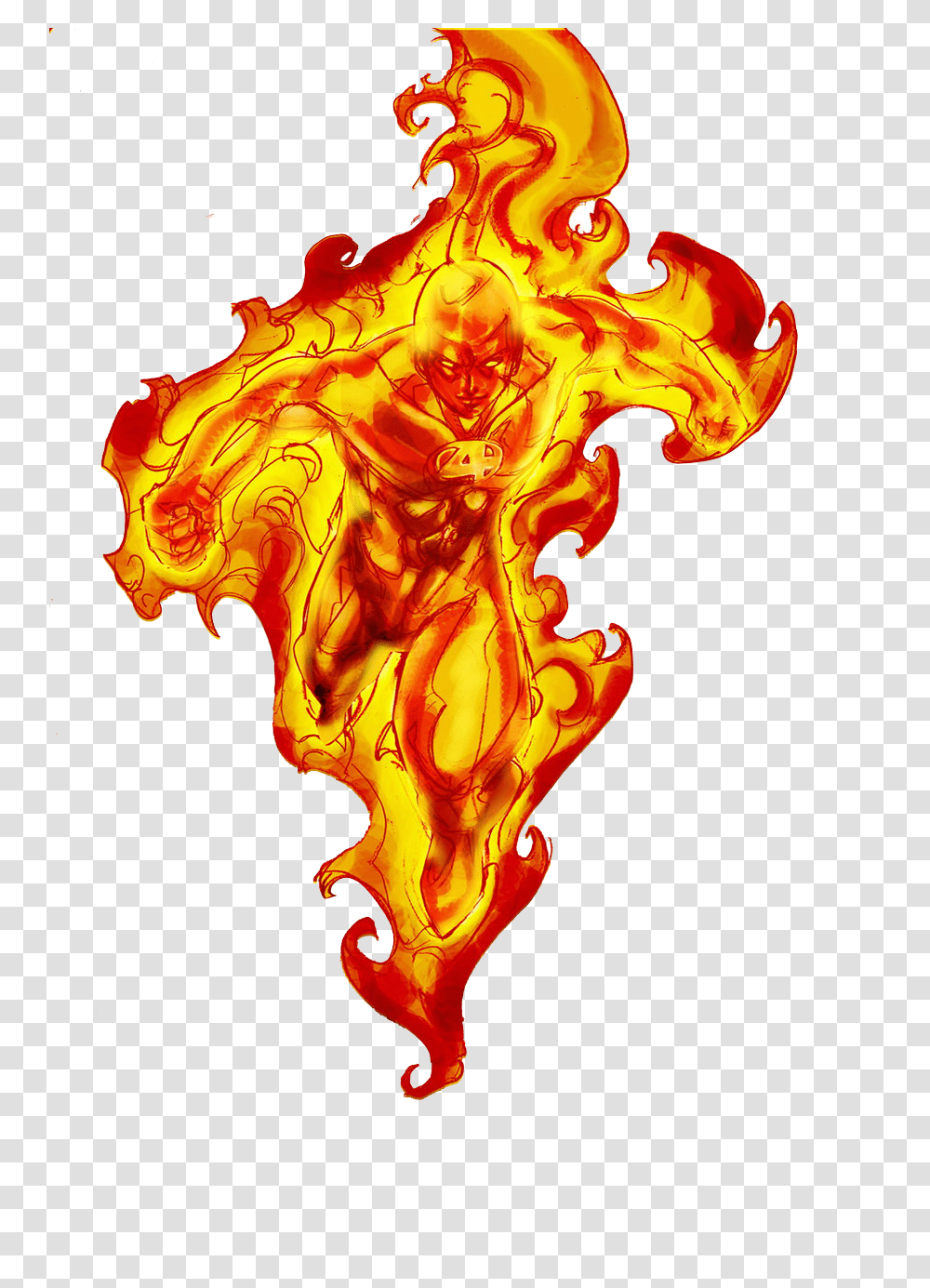 2 Human Torch, Character, Fire, Flame, Mountain Transparent Png