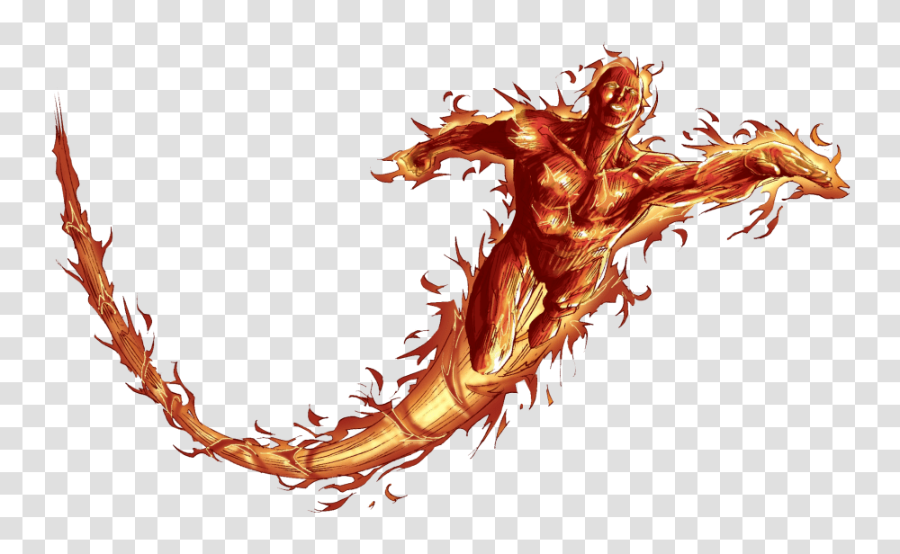 2 Human Torch Hd, Character, Dragon Transparent Png