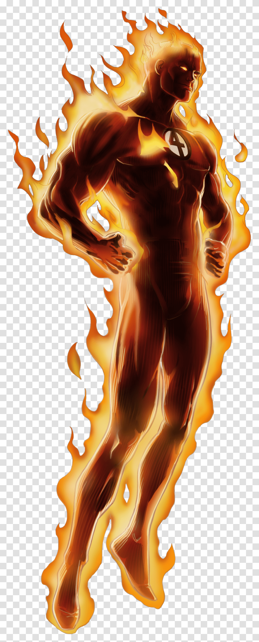 2 Human Torch Picture, Character, Fire, Person, Flame Transparent Png