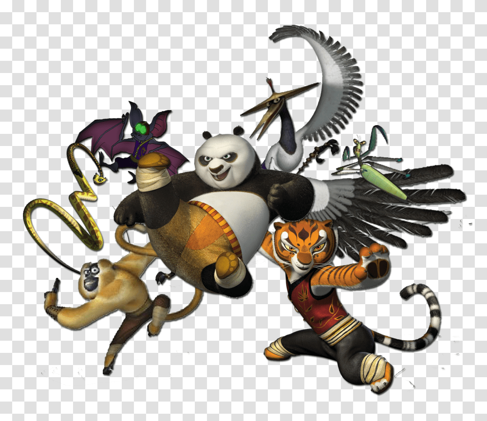 2 Kung Fu Panda Characters, Person, Robot Transparent Png