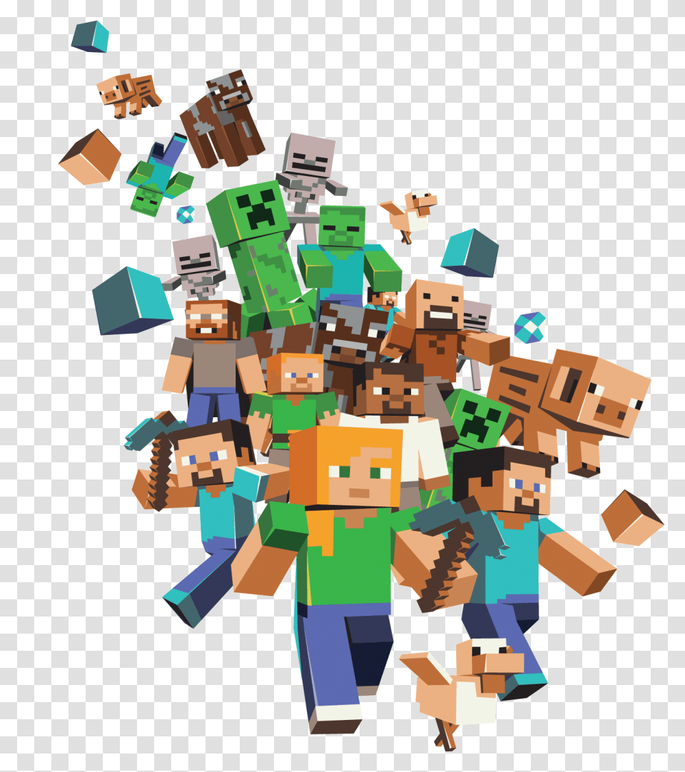 2 Minecraft Characters, Game, Toy Transparent Png