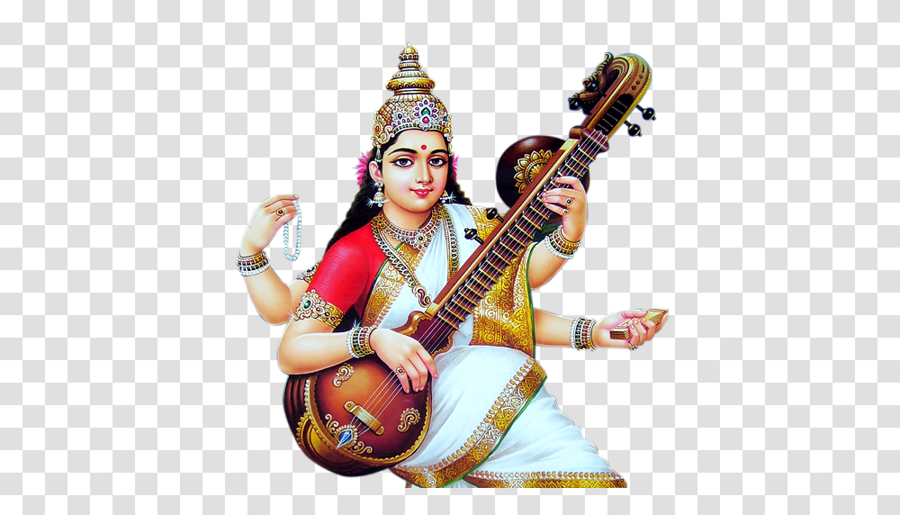 2 Saraswati Pic, Religion, Leisure Activities, Guitar, Musical Instrument Transparent Png