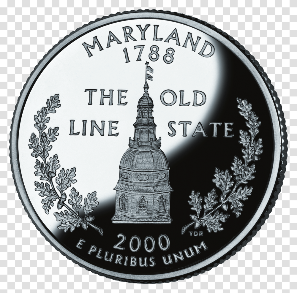 2000 Md Proof Maryland The Old Line State, Nickel, Coin, Money, Dime Transparent Png