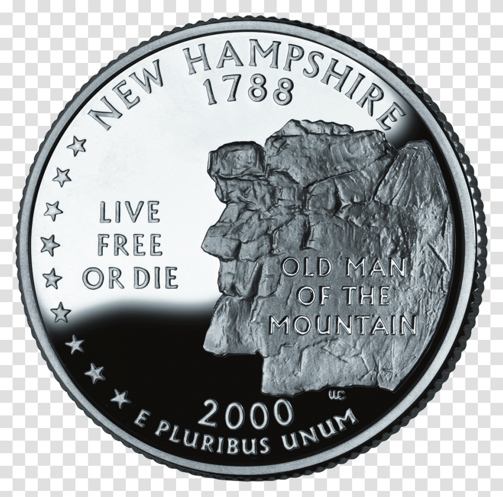 2000 Nh Proof New Hampshire State Quarter, Nickel, Coin, Money, Clock Tower Transparent Png