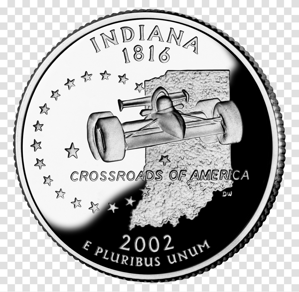 2002 In Proof Indiana State Quarter, Nickel, Coin, Money, Bird Transparent Png