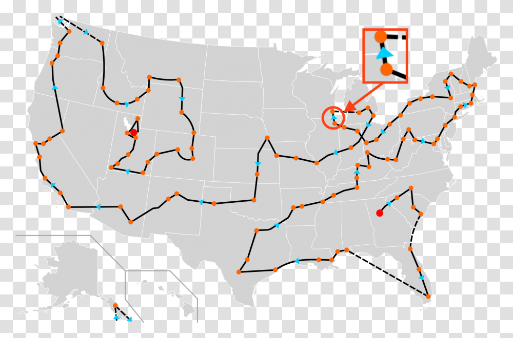 2002 Winter Olympics Torch Relay Route Between Chicago, Map, Diagram, Plot, Atlas Transparent Png