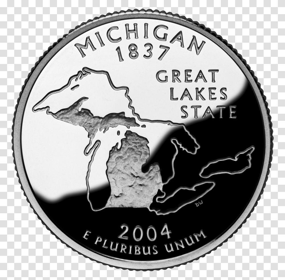 2004 Mi Proof Great Lakes State Michigan, Nickel, Coin, Money, Bird Transparent Png