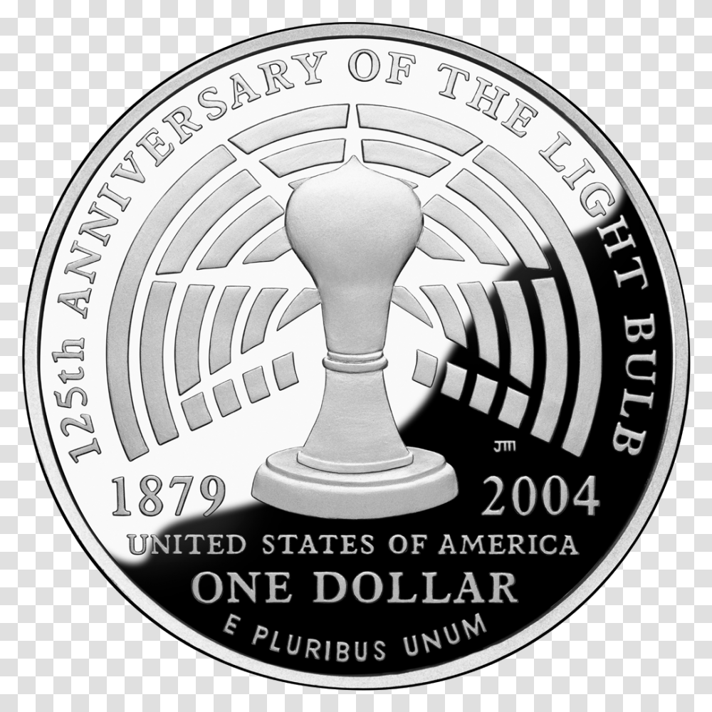 2004 Thomas Alva Edison Silver Dollar Thomas Edison, Coin, Money, Logo Transparent Png