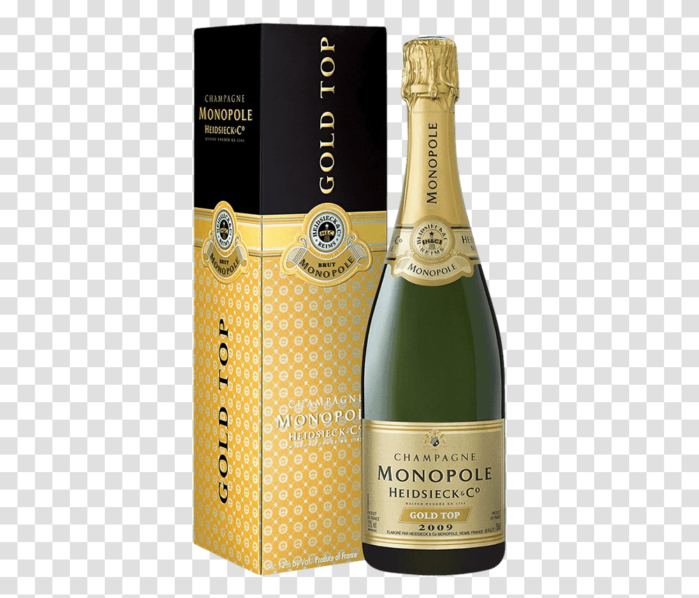 2009 Heidsieck Amp Co Monopole Champagne Gold Top, Bottle, Alcohol, Beverage, Drink Transparent Png