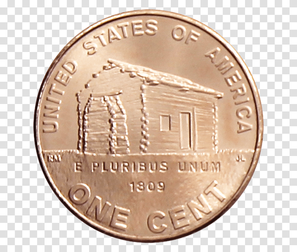 2009 P Lincoln Cent With New Reverse Of Lincolns Birth Solid, Nickel, Coin, Money, Birthday Cake Transparent Png