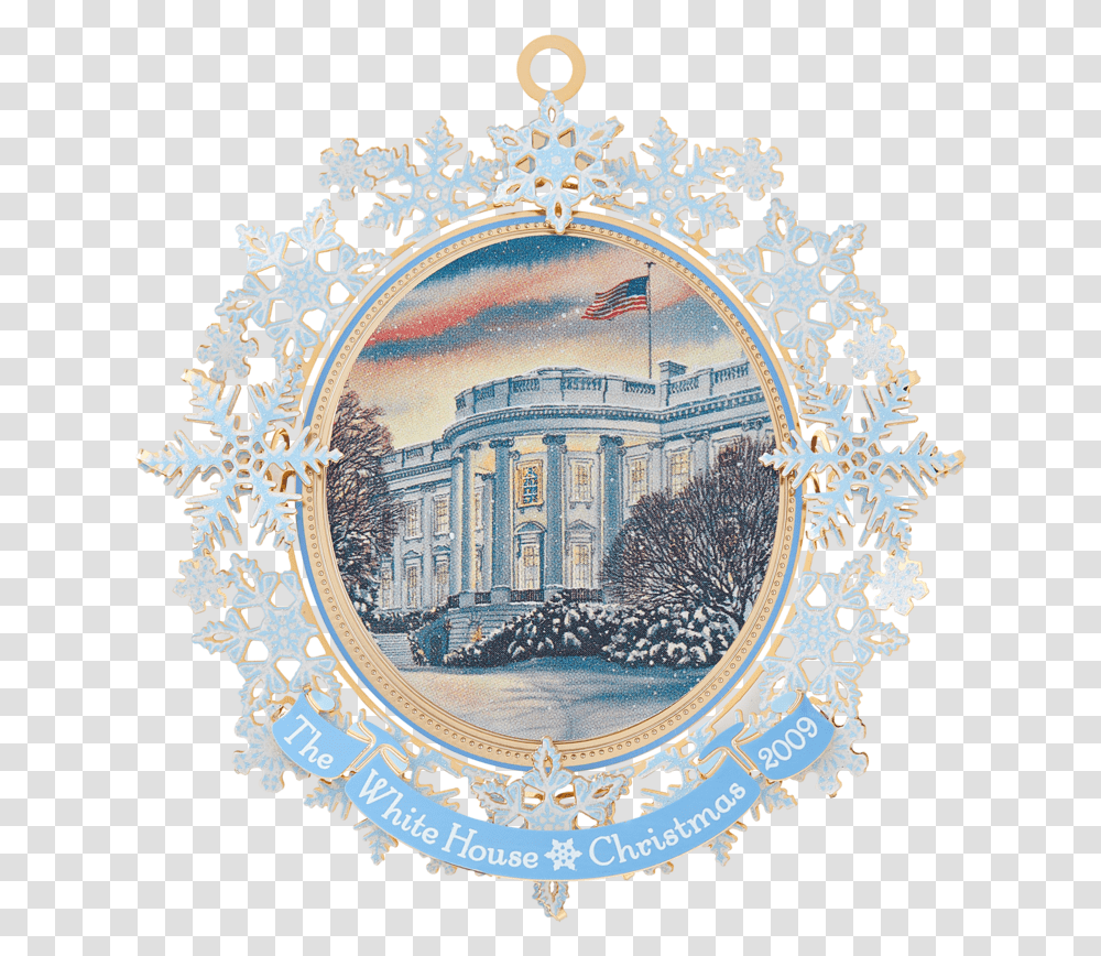 2009 White House Christmas Ornament First Electric Lights Decorative, Art, Porcelain, Pottery, Pattern Transparent Png