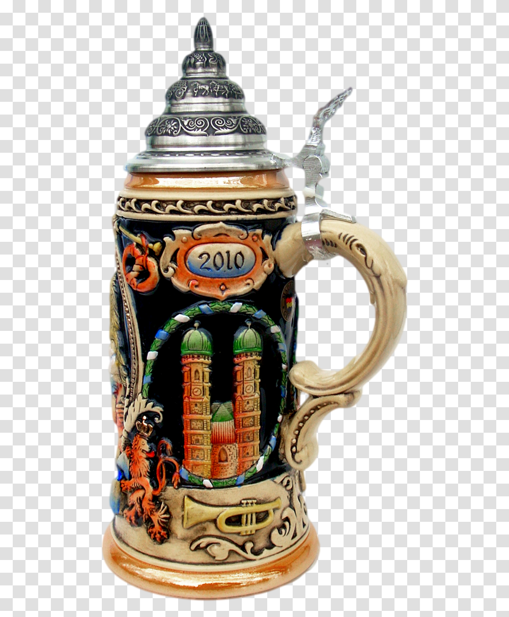 200th Anniversary Oktoberfest Beer Stein With Pewter Beer Stein, Jug, Architecture, Building, Emblem Transparent Png