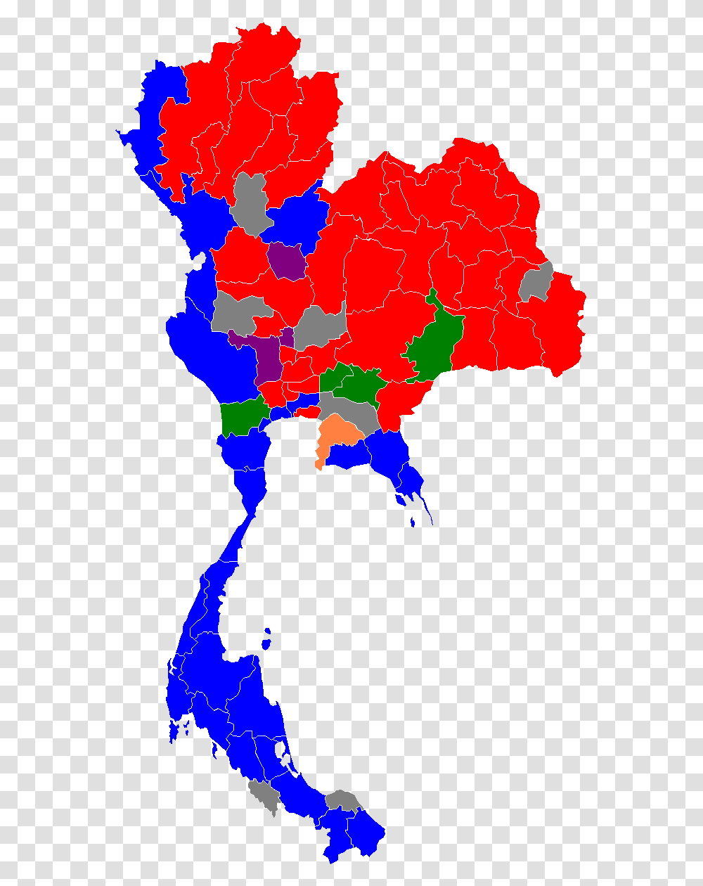 2011 Thai General Election Results Per Region, Plot, Map, Diagram, Atlas Transparent Png