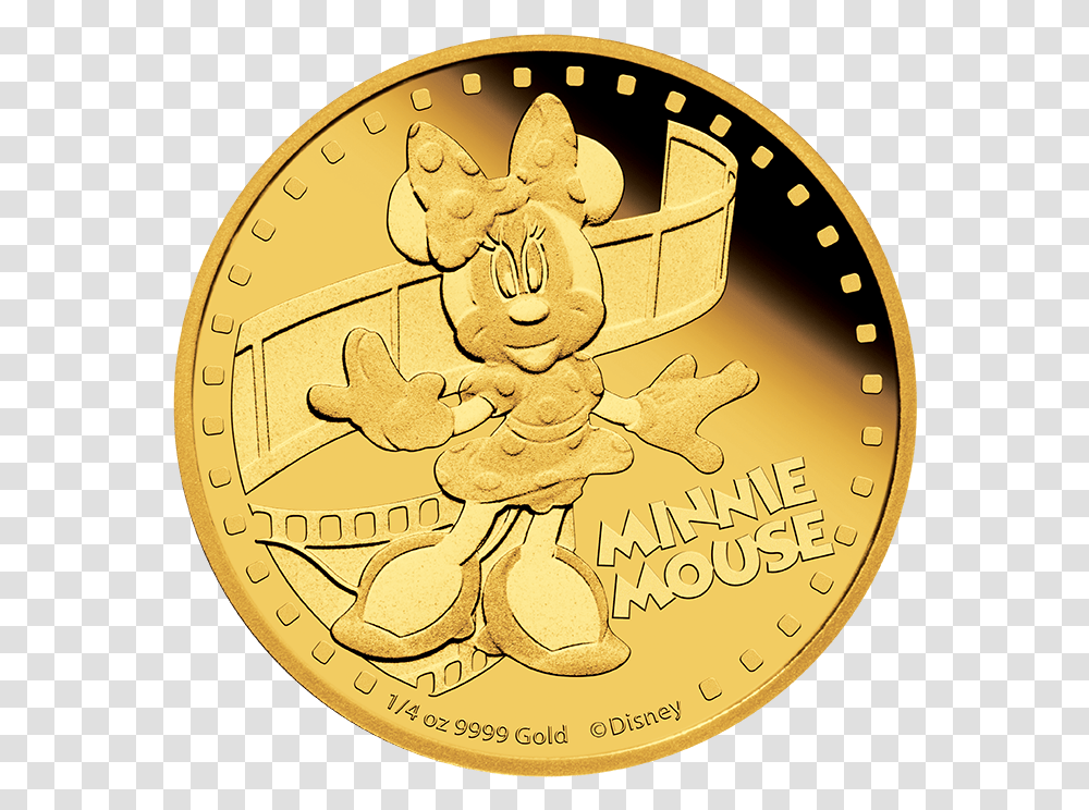 2014 14 Oz Gold Coin Minnie Mouse Coin, Money, Gold Medal Transparent Png