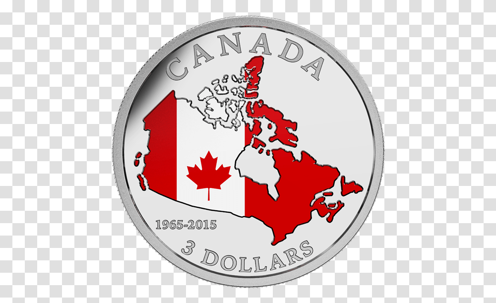 2015 3 Fine Silver Coin Canadian Flag On Canada, Logo, Trademark, Money Transparent Png