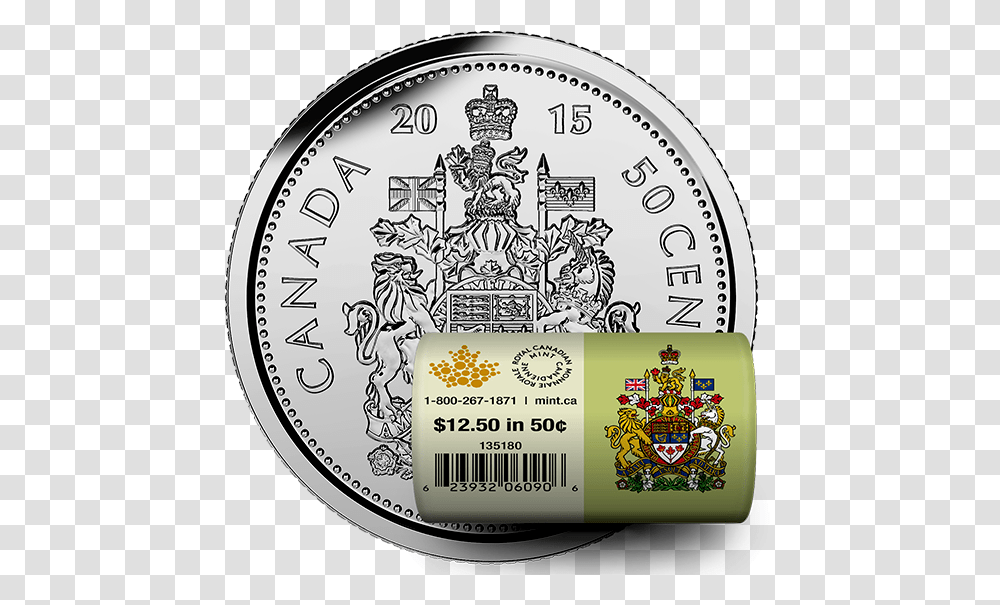 2015 50 Cent Special Wrap Circulation Coin Roll Illustration, Money, Clock Tower, Architecture, Building Transparent Png