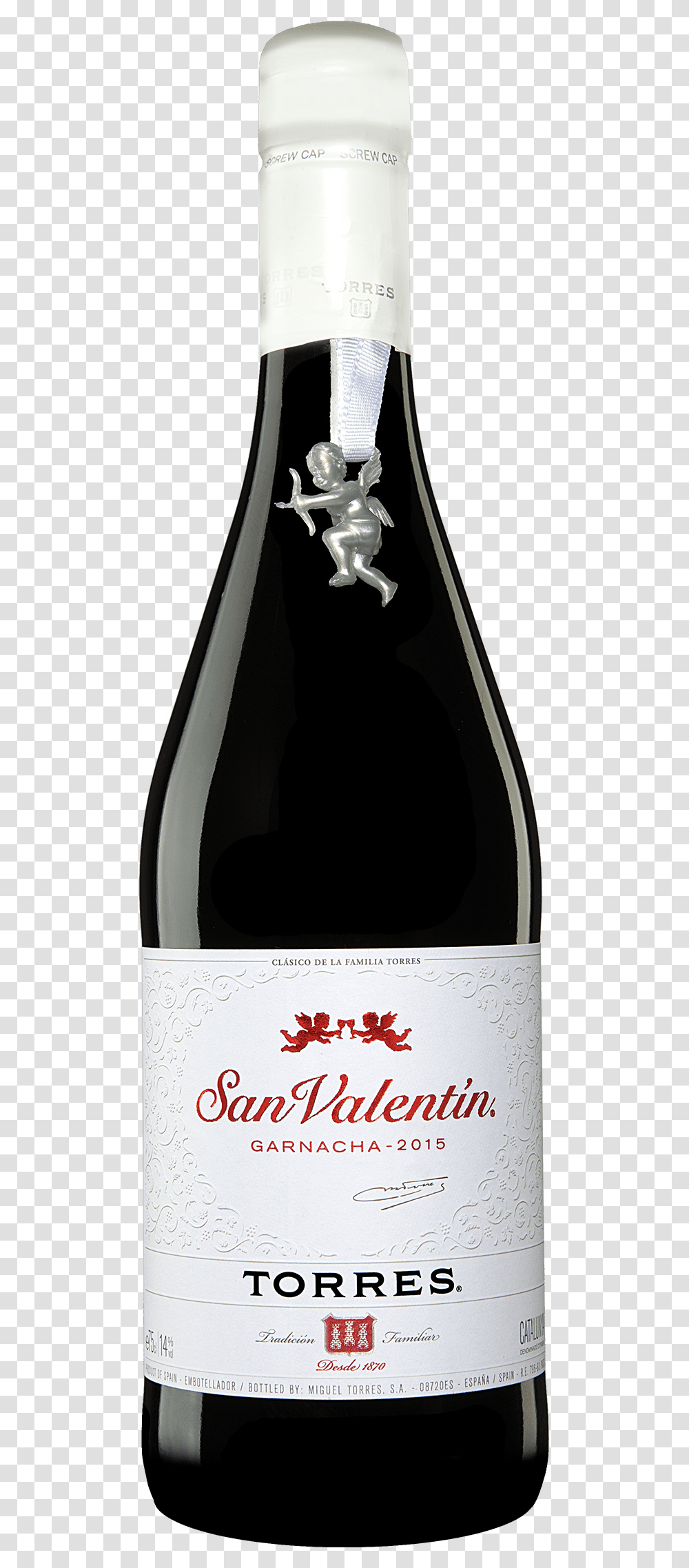 2015 San Valentn Garnacha Torres, Alcohol, Beverage, Drink, Bottle Transparent Png