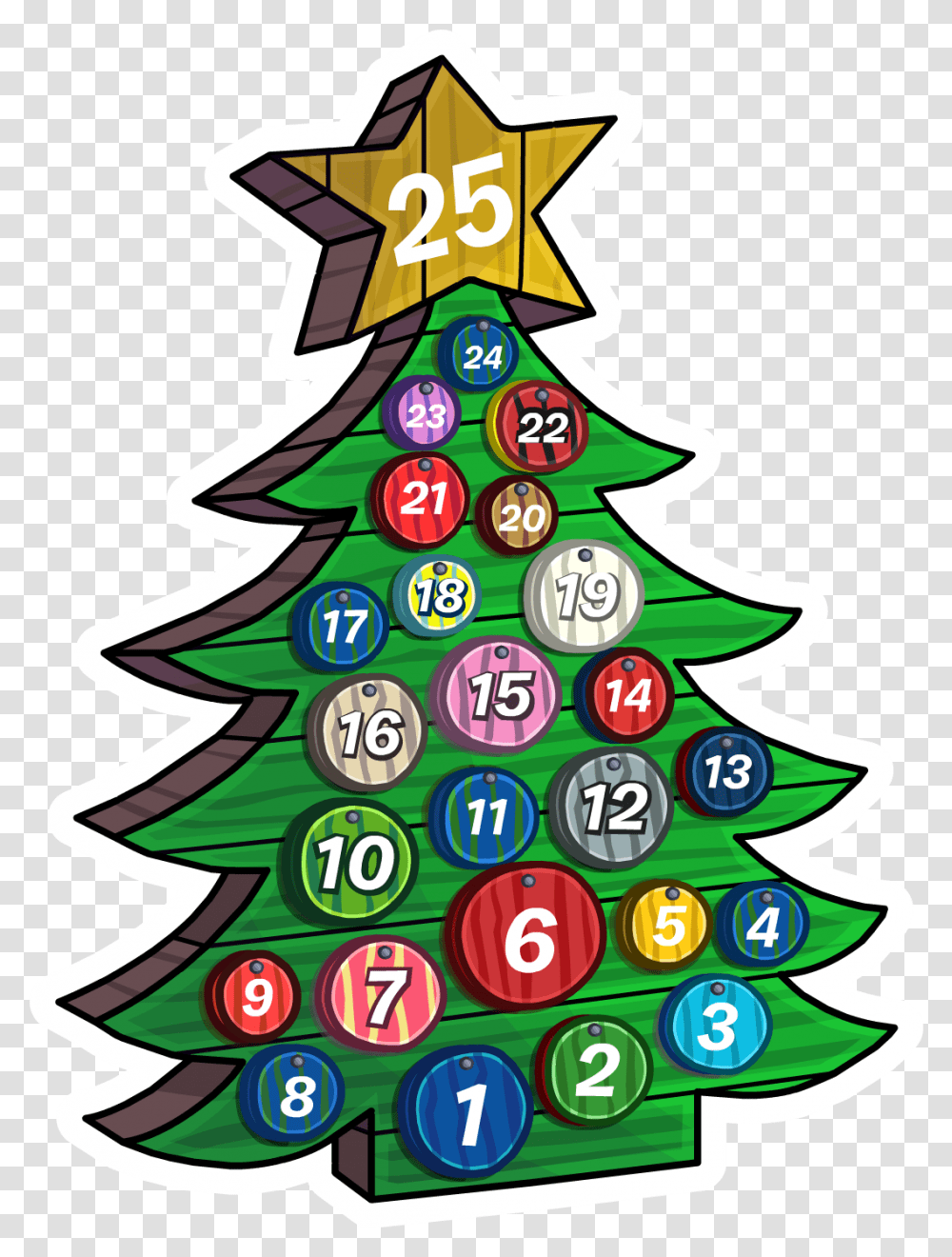 2016 Advent Calendar Club Penguin Wiki Fandom Christmas Tree Advent Calendar Clip Art, Plant, Ornament, Symbol Transparent Png