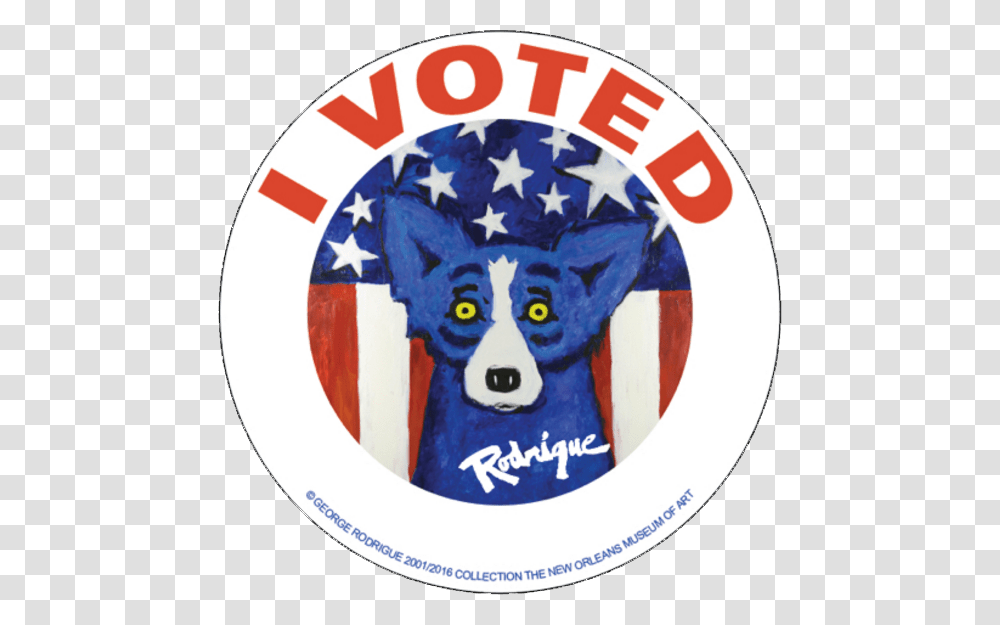 2016 Election Twitch Blue Dog I Voted, Label, Logo Transparent Png
