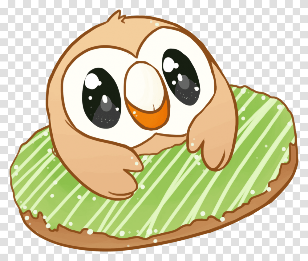 2016 Rowlet Donut Cartoon, Lunch, Meal, Food, Birthday Cake Transparent Png