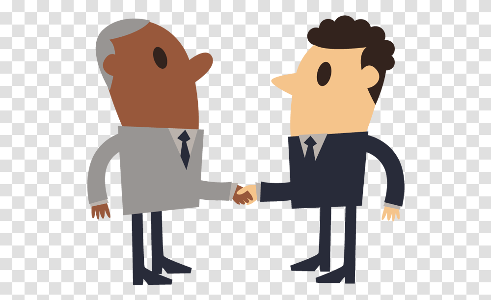 Business Businessman Shaking Hands Cartoon, Holding Hands, Handshake, Silhouette Transparent Png