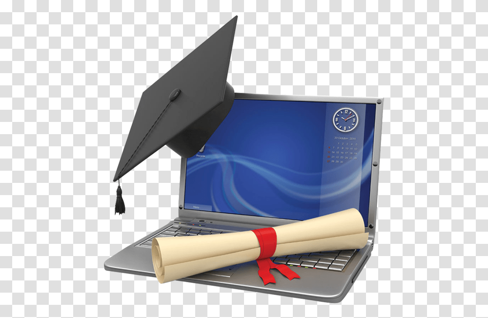 Edu Graduation Cap And Laptop, Diploma, Document, Scroll Transparent Png