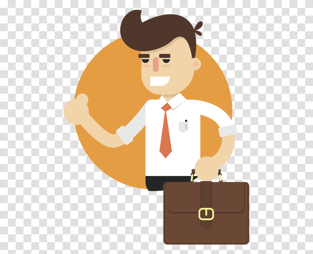 Business Cartoon Holding Bags, Accessories, Accessory, Tie, Necktie Transparent Png