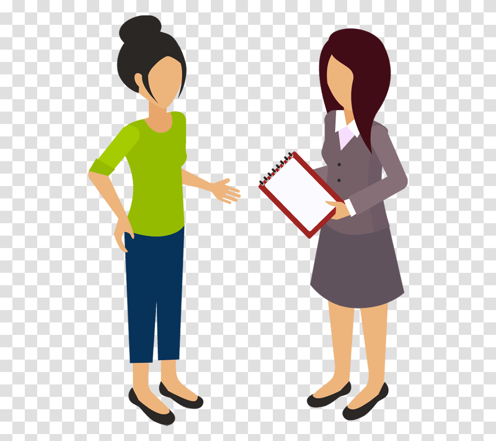 Business Two People Talking Cartoon, Person, Sleeve, Standing Transparent Png