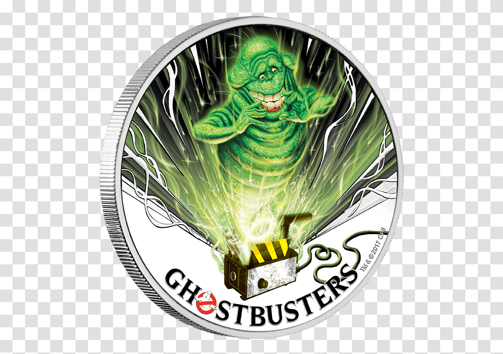 2017 1oz Ghostbusters Silver Coin Slimer, Money, Poster, Advertisement, Emblem Transparent Png