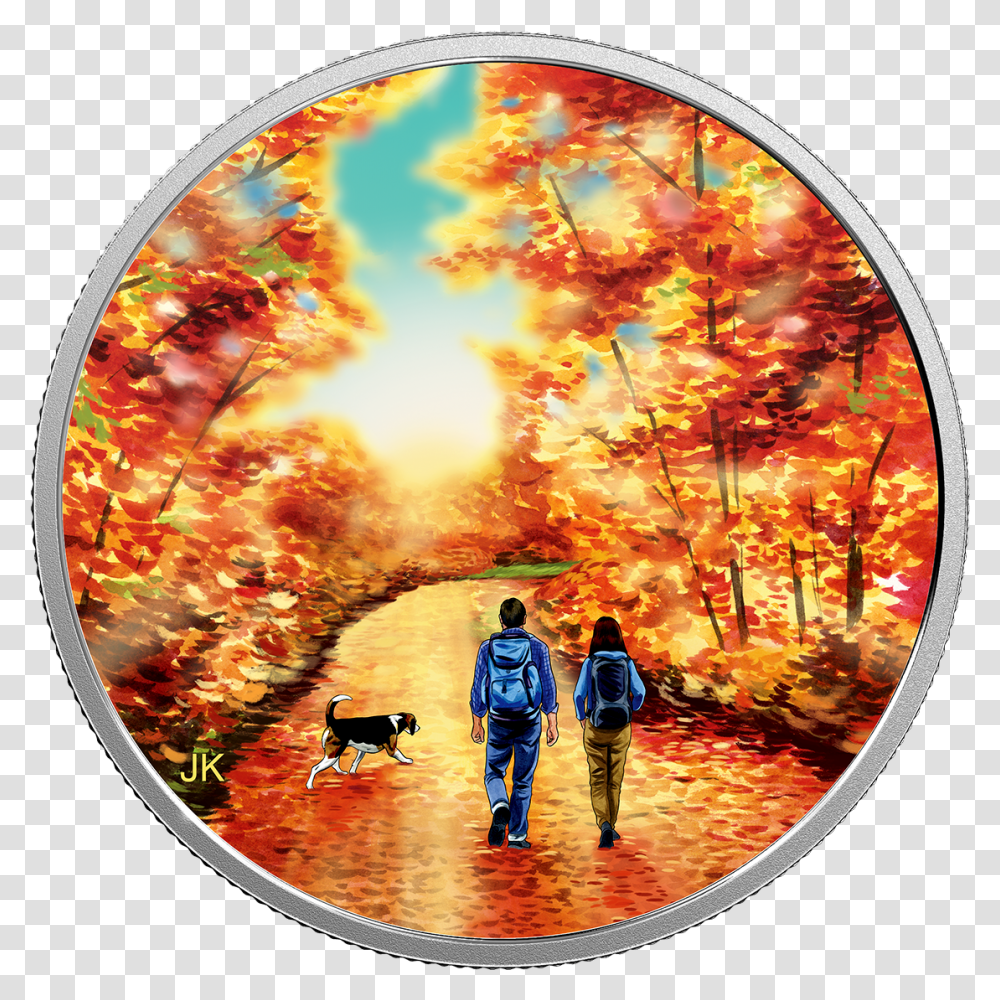 2017 2317 Gram Canada Great Outdoors Sunrise 9999 Silver Proof Coin Glow Inthedark Edition Coin, Person, Human, Bonfire, Flame Transparent Png