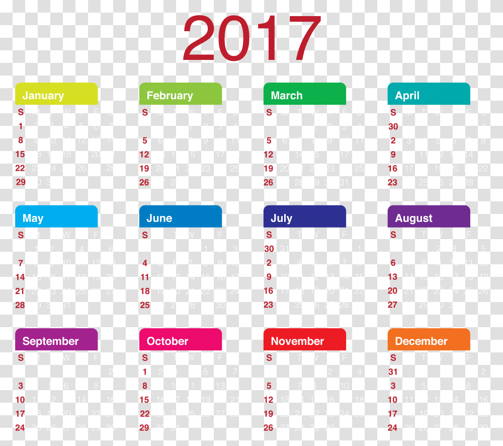 2017 Calendar Clipart Picture, Menu Transparent Png