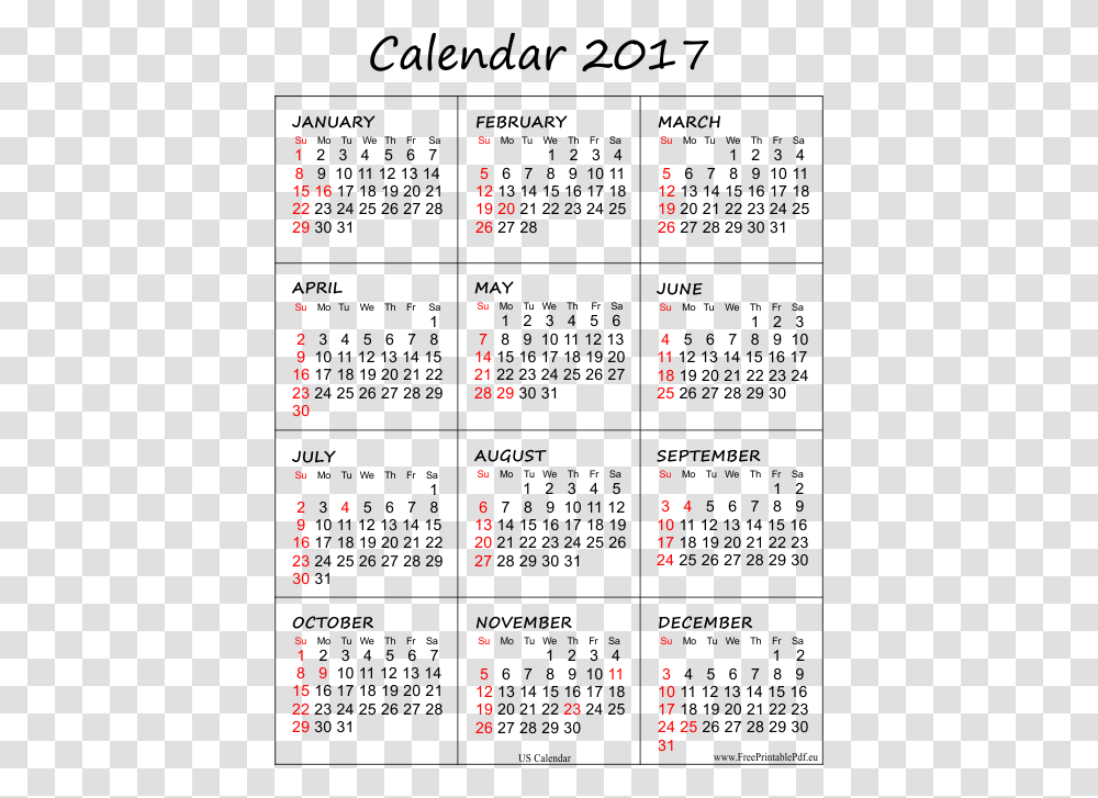 2017 Calendar Pdf Printable, Menu Transparent Png